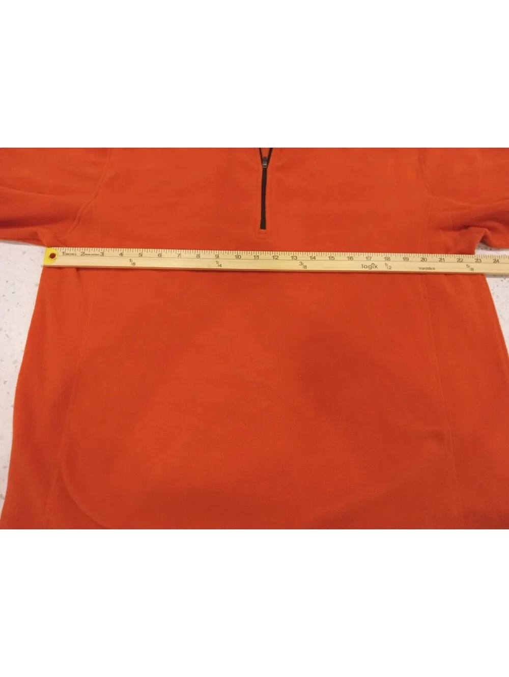 Vintage LL Bean Fleece Jacket Mens Large Tall Blaze Orange Quarter Zip Pullover